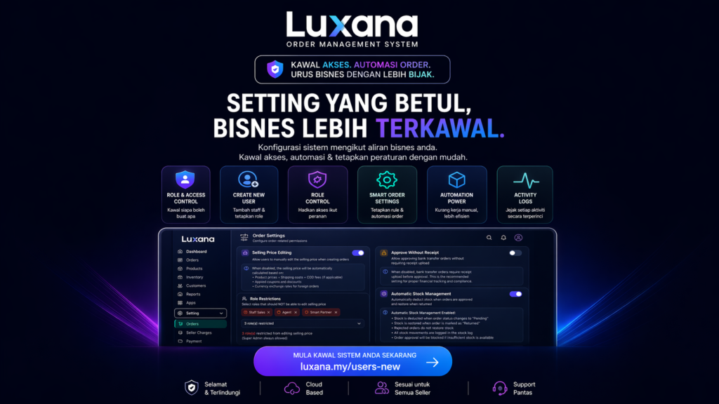 Luxana Dashboard &#8211; Setting