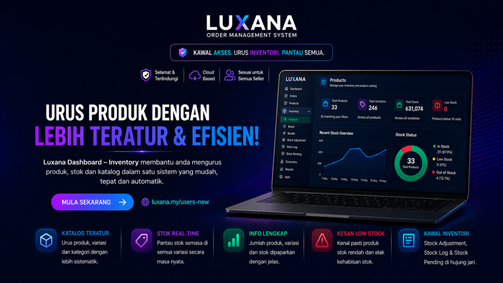 Luxana Dashboard &#8211; Inventory