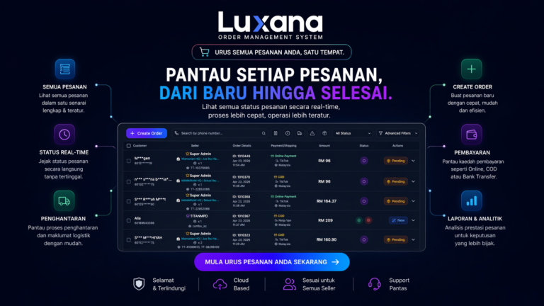 Luxana Dashboard &#8211; Order Page